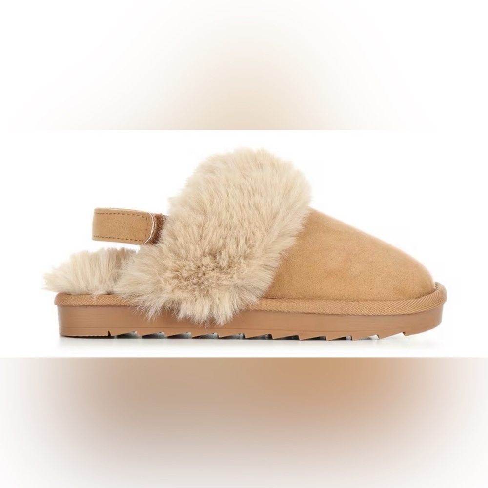 MIA Tan Faux-Fur Backless Slide Big Kids Girl